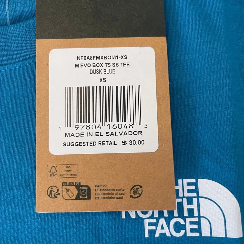NWT THE NORTH FACE EVOLUTION BOX TOSS FILL SHORT SLEEVE T SHIRT MENS XS